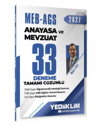 Yediiklim Yayınları 2027 MEB AGS Anayasa ve Mevzuat 33 Deneme Tamamı Çözümlü - Yediiklim Yayınları