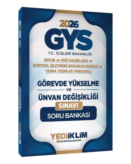 Yediiklim Yayınları 2026 GYS T.C. İçişleri Bakanlığı Görevde Yükselme ve Ünvan Değişikliği Sınavı Soru Bankası - 1