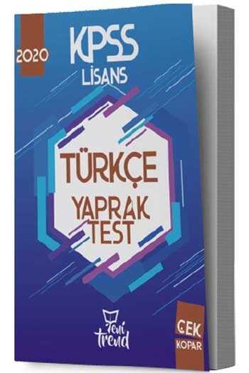 ​Yeni Trend Yayınları 2020 KPSS Türkçe Yaprak Test